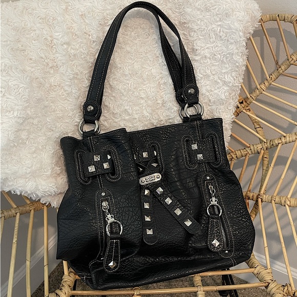 Kathy Van Zeeland Bags Kathy Van Zeeland Black Leather Studded